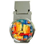 Abstrak Paint Money Clip Watch
