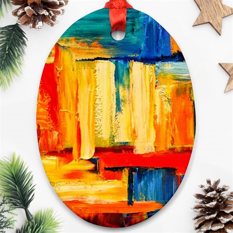 Abstrak Paint Oval Ornament (Two Sides) from ArtsNow.com Front