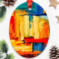 Abstrak Paint Oval Ornament (Two Sides) from ArtsNow.com Front