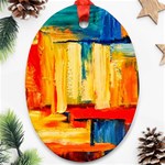 Abstrak Paint Oval Ornament (Two Sides)