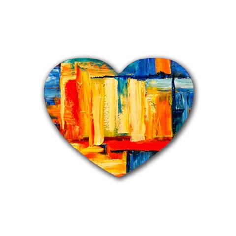 Abstrak Paint Rubber Heart Coaster (4 pack) from ArtsNow.com Front