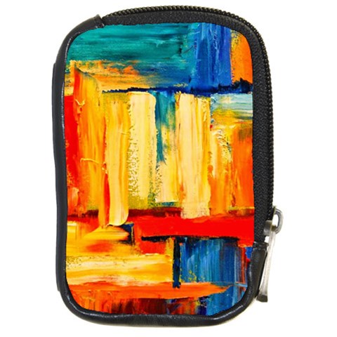 Abstrak Paint Compact Camera Leather Case from ArtsNow.com Front