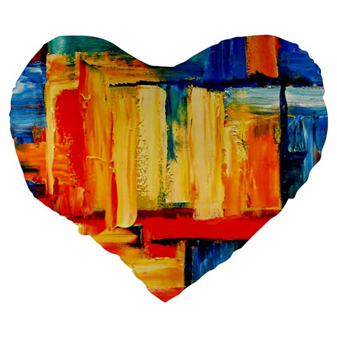 Abstrak Paint Large 19  Premium Flano Heart Shape Cushion from ArtsNow.com Back