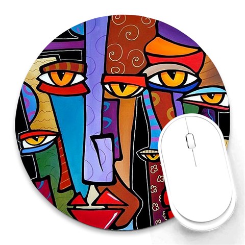 Art Painting Pop Design Stars Round Mousepad from ArtsNow.com Front