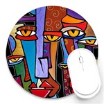 Art Painting Pop Design Stars Round Mousepad