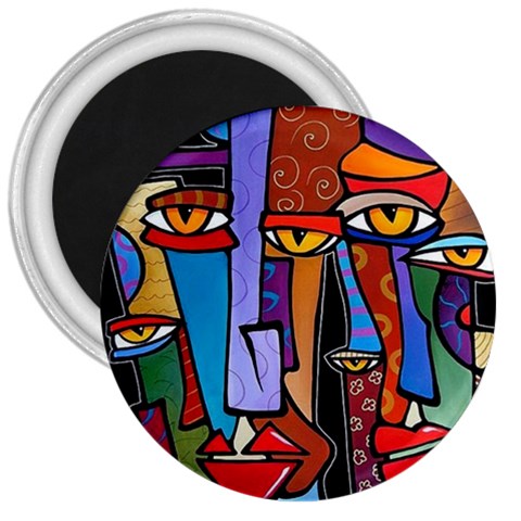 Art Painting Pop Design Stars 3  Magnet from ArtsNow.com Front