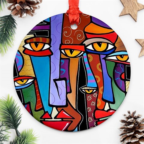 Art Painting Pop Design Stars Ornament (Round) from ArtsNow.com Front