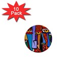Art Painting Pop Design Stars 1  Mini Button (10 pack) 