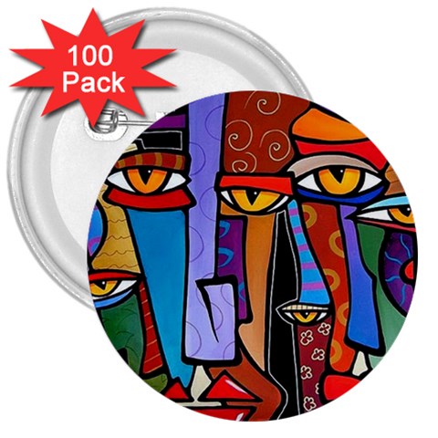 Art Painting Pop Design Stars 3  Button (100 pack) from ArtsNow.com Front