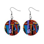 Art Painting Pop Design Stars 1  Button Earrings