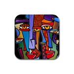 Art Painting Pop Design Stars Rubber Square Coaster (4 pack)
