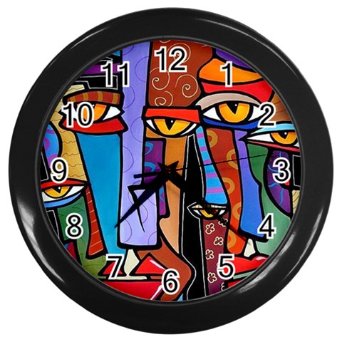 Art Painting Pop Design Stars Wall Clock (Black) from ArtsNow.com Front