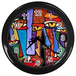 Art Painting Pop Design Stars Wall Clock (Black)