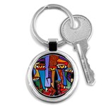 Art Painting Pop Design Stars Key Chain (Round)
