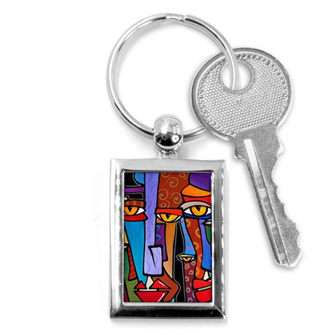 Art Painting Pop Design Stars Key Chain (Rectangle) from ArtsNow.com Front