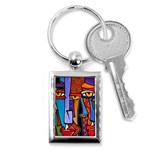 Art Painting Pop Design Stars Key Chain (Rectangle)