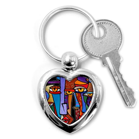 Art Painting Pop Design Stars Key Chain (Heart) from ArtsNow.com Front