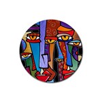Art Painting Pop Design Stars Rubber Round Coaster (4 pack)
