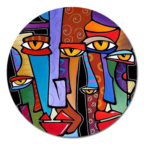 Art Painting Pop Design Stars Magnet 5  (Round) from ArtsNow.com Front