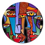 Art Painting Pop Design Stars Magnet 5  (Round)