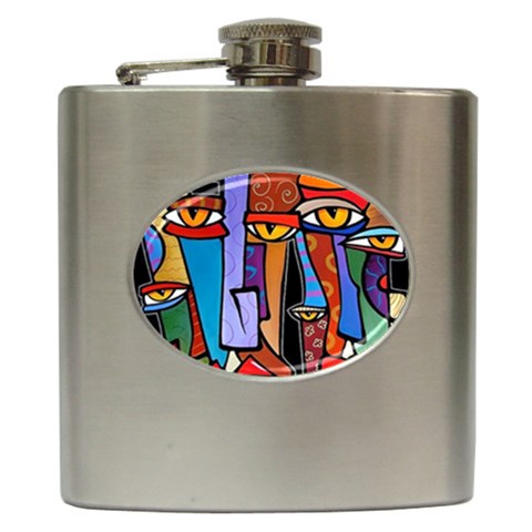 Art Painting Pop Design Stars Hip Flask (6 oz) from ArtsNow.com Front