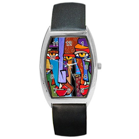 Art Painting Pop Design Stars Barrel Style Metal Watch from ArtsNow.com Front