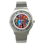 Art Painting Pop Design Stars Stainless Steel Watch