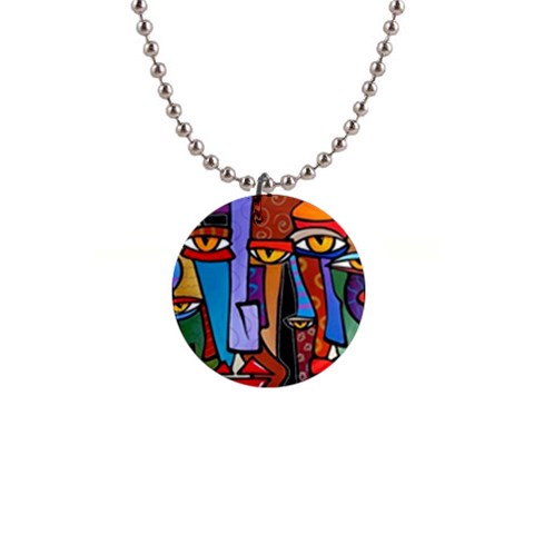 Art Painting Pop Design Stars 1  Button Necklace from ArtsNow.com Front
