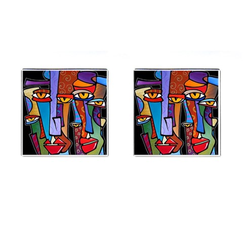Art Painting Pop Design Stars Cufflinks (Square) from ArtsNow.com Front(Pair)