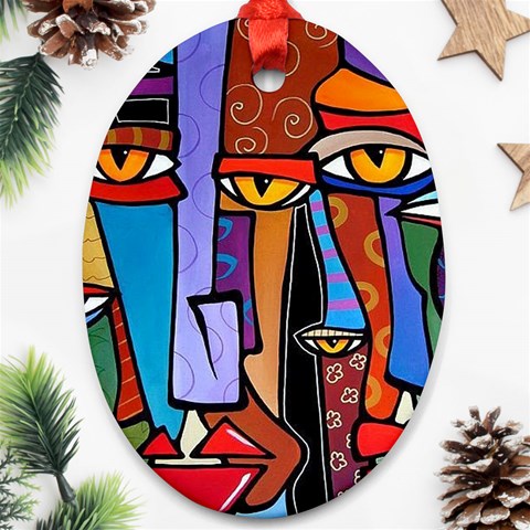Art Painting Pop Design Stars Oval Ornament (Two Sides) from ArtsNow.com Front