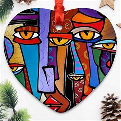 Art Painting Pop Design Stars Heart Ornament (Two Sides) from ArtsNow.com Front