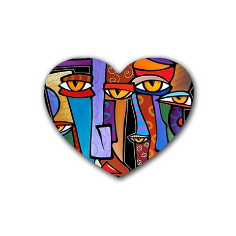 Art Painting Pop Design Stars Rubber Coaster (Heart) from ArtsNow.com Front