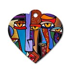 Art Painting Pop Design Stars Dog Tag Heart (Two Sides)