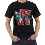 Art Painting Pop Design Stars Men s T-Shirt (Black)
