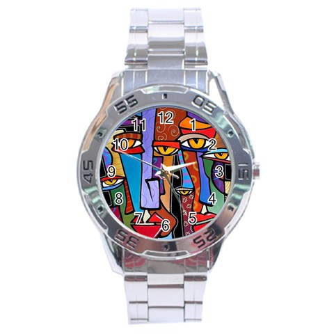 Art Painting Pop Design Stars Stainless Steel Analogue Watch from ArtsNow.com Front