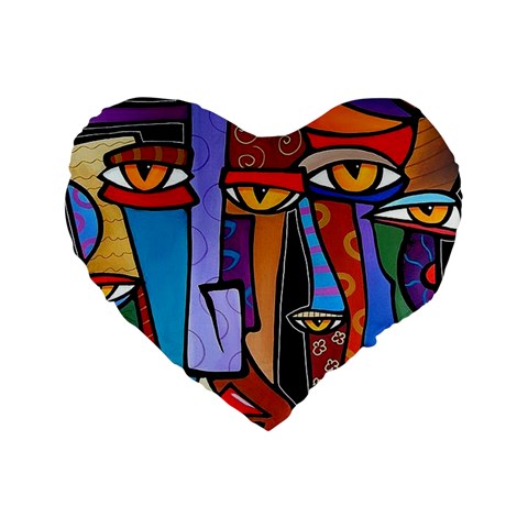 Art Painting Pop Design Stars Standard 16  Premium Heart Shape Cushion  from ArtsNow.com Front