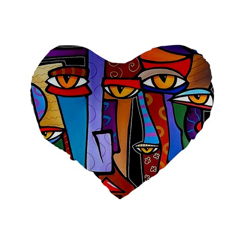 Art Painting Pop Design Stars Standard 16  Premium Heart Shape Cushion  from ArtsNow.com Back