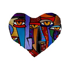 Art Painting Pop Design Stars Standard 16  Premium Heart Shape Cushion  from ArtsNow.com Back