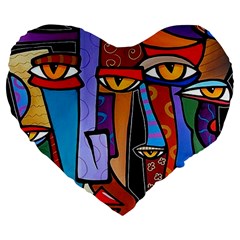 Art Painting Pop Design Stars Large 19  Premium Heart Shape Cushion from ArtsNow.com Front