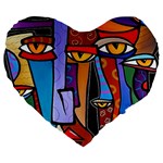 Art Painting Pop Design Stars Large 19  Premium Heart Shape Cushion