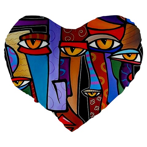 Art Painting Pop Design Stars Large 19  Premium Heart Shape Cushion from ArtsNow.com Back