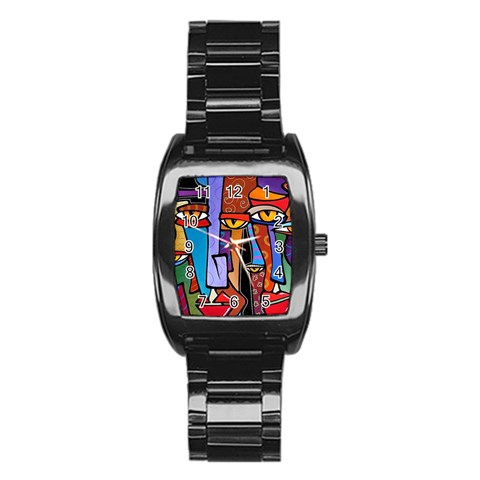 Art Painting Pop Design Stars Stainless Steel Barrel Watch from ArtsNow.com Front