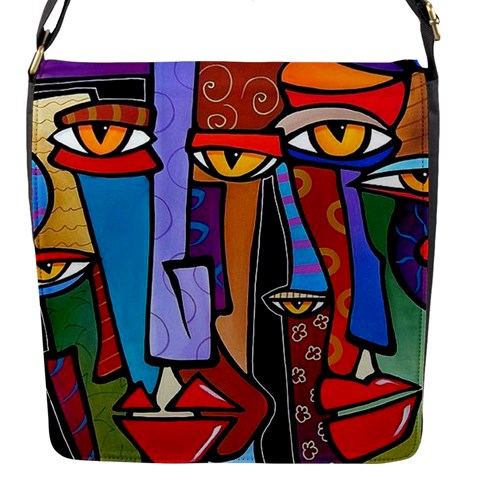 Art Painting Pop Design Stars Flap Closure Messenger Bag (S) from ArtsNow.com Front