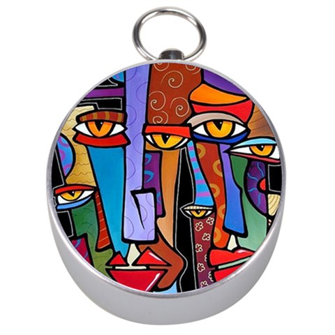 Art Painting Pop Design Stars Silver Compass from ArtsNow.com Front