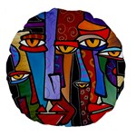 Art Painting Pop Design Stars Large 18  Premium Flano Round Cushion 