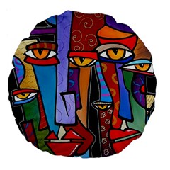 Art Painting Pop Design Stars Large 18  Premium Flano Round Cushion  from ArtsNow.com Back