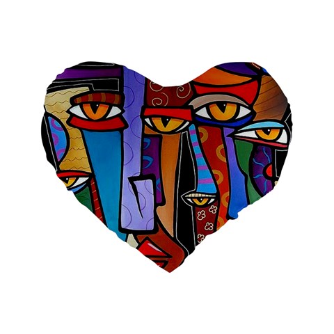 Art Painting Pop Design Stars Standard 16  Premium Flano Heart Shape Cushion  from ArtsNow.com Front