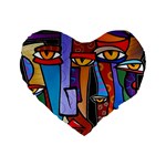 Art Painting Pop Design Stars Standard 16  Premium Flano Heart Shape Cushion 