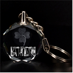 Art Painting Pop Design Stars Clover 3D Engraving Circle Key Chain