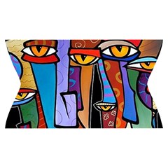 Art Painting Pop Design Stars Yoga Cropped Leggings from ArtsNow.com Waistband Front